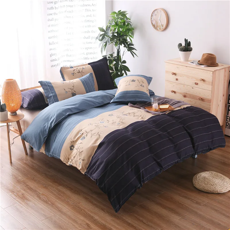 

Blue Stitching Printing Pattern Bedding Set Duvet Cover Set Double Queen King Size 2/3pcs Bedspreads Super King Size Pillowcase