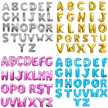 

16'' A-Z Alphabet Letter Ballon Gold Silver Birthday Party Decorations Kids Foil Balloon New Year Party Wedding Decor Balloons