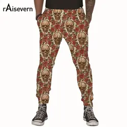 Raisvern Harajuku 3D брюки череп розы печатные тренировочные брюки Джоггеры мужские женские хип-хоп свитшоты Брюки Полная длина брюки Прямая