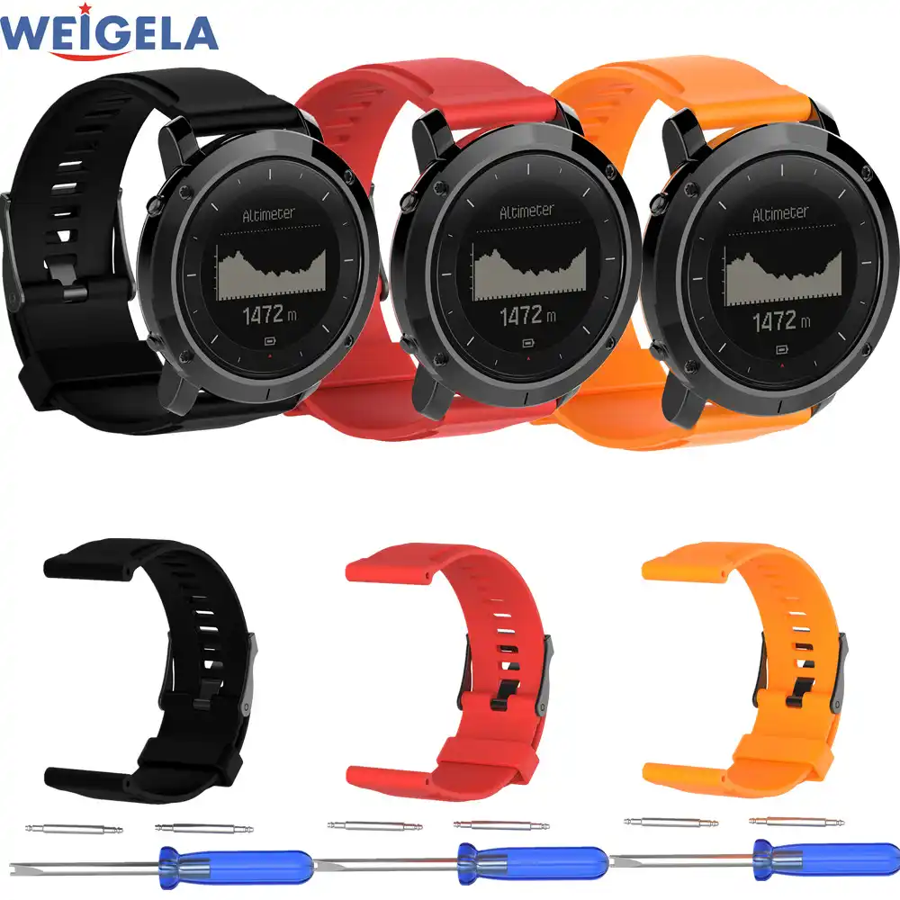Weigela Silicone Watchband Strap For Suunto Traverse For Suunto Traverse Alpha Gps Outdoor Wristband Replacement Tool Wristband Strap Strap Forstrap Replacement Aliexpress