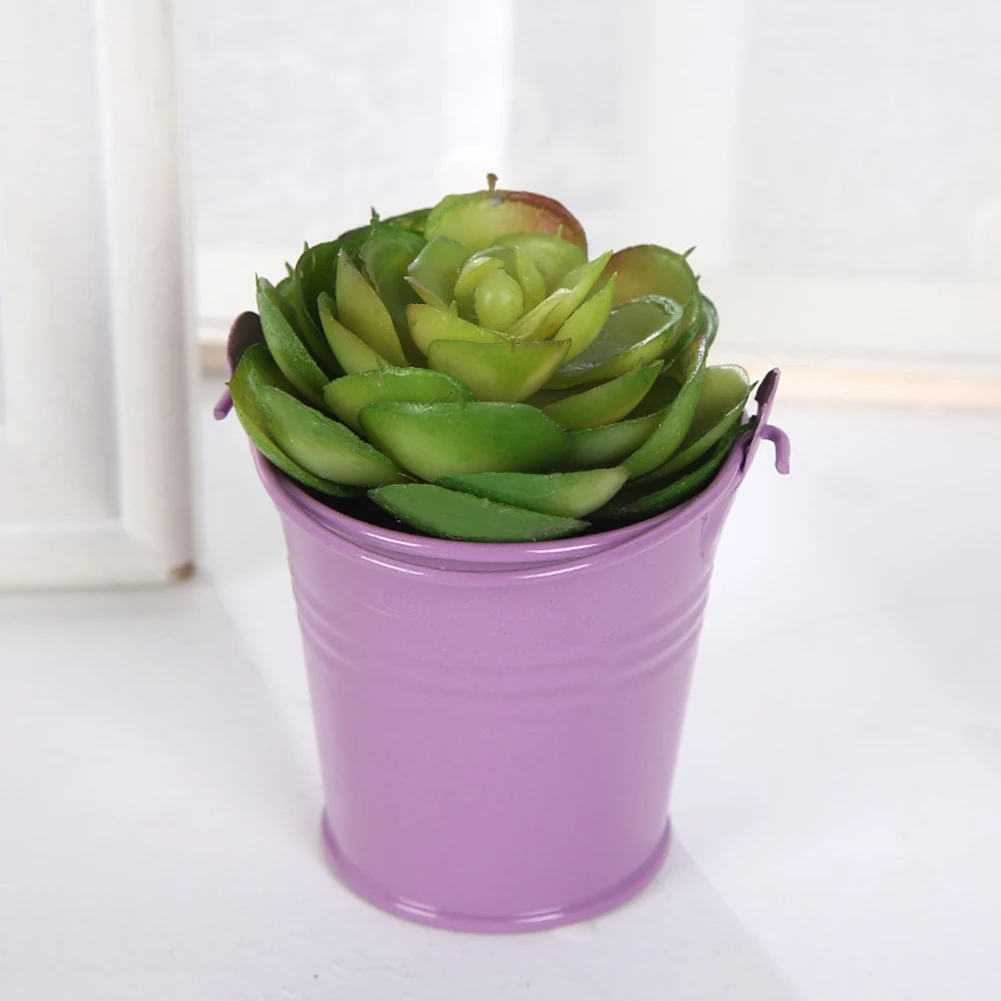 Cute Mini Solid Color Pail Bucket Wedding Party Candy Favours Home Hotel Decor Flower Pots& Planters