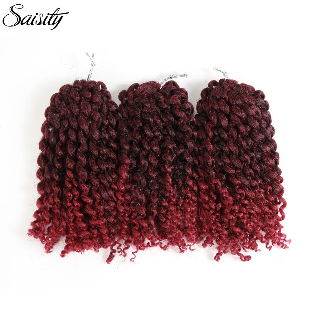 Saisity crochet braid hair marlybob curly crochet hair braiding hair synthetic ombre hair extensions afro kinky curly african