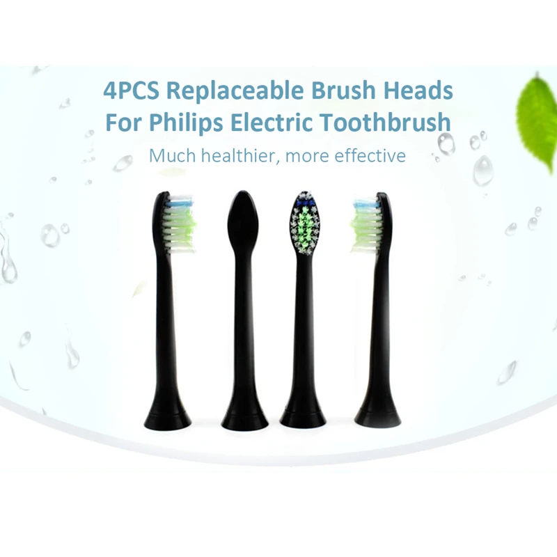 

Mini Replacement Brush Head For Philip Electric Toothbrush Effective Cleaning Remove Contoured Design With Trimmed Bristles 4pcs