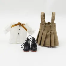 Срединная Блит куклы одежда коричневый брекеты юбка он подходит для 20 см Срединная Blythe Doll носить средний Блит одежда