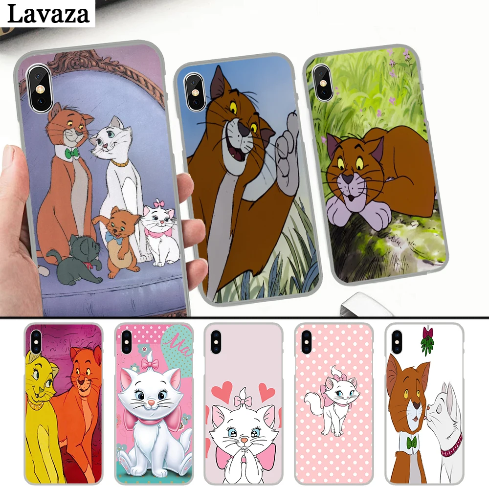

Lavaza cartoon marie cat Hard Case for iPhone 4 4S 5 5S 5C 6 6S 7 8 Plus X XS MAX XR