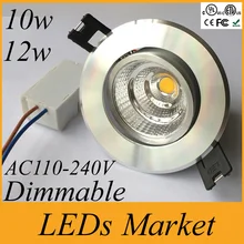 110-240 В Cree Cob светодиодный потолочный светильник 12 Вт 10 Вт 1000ЛМ светодиодные с регулируемой яркостью для домашнего интерьера натуральный белый 60 угол UL