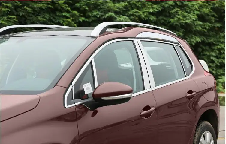 

car-styling case For Peugeot 2008 2014 Stainless Steel Window Pillar Post Exterior Trim Cover Car Sticker Auto Decoration