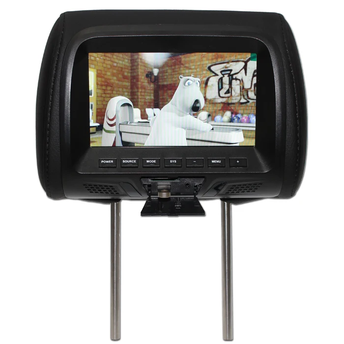 2pcs headrest with monitor with USB/SD/FM transmitter mp5 tv for car headrest 800x480 car display m