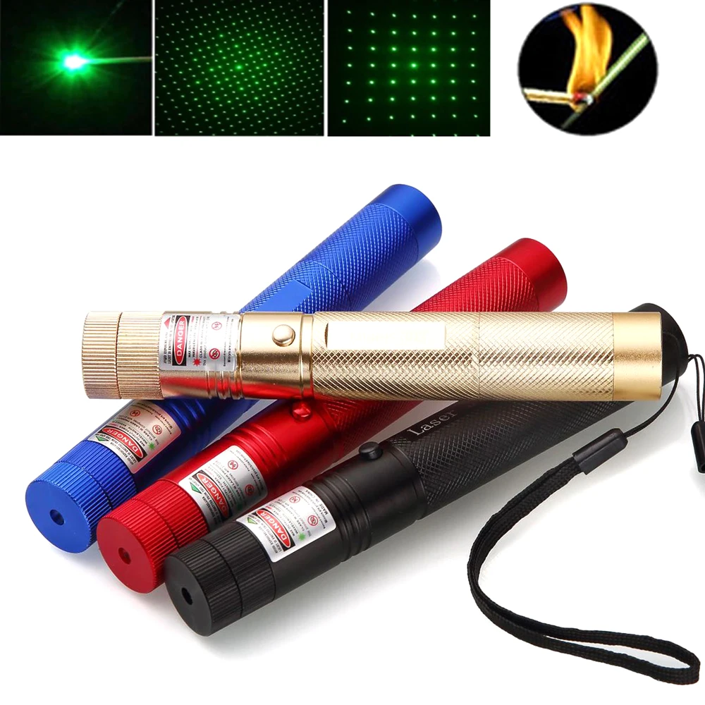

5mW Green Laser Pointer High-Power 532nm Laser 303 Pen lazer sight Adjustable Burning Match With Rechargeable Not included 18650