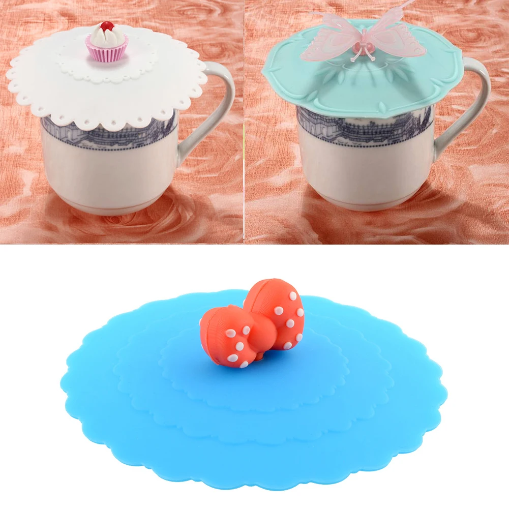 Cute Anti dust Silicone Cup Cover Coffee cup Suction Seal Lid Silicone