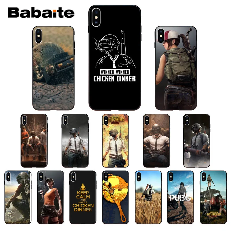 

Babaite Playerunknown's Battlegrounds PUBG Soft TPU Silicone Phone Case Cover for iPhone X XS MAX 6 6S 7 7plus 8 8Plus 5 5S XR