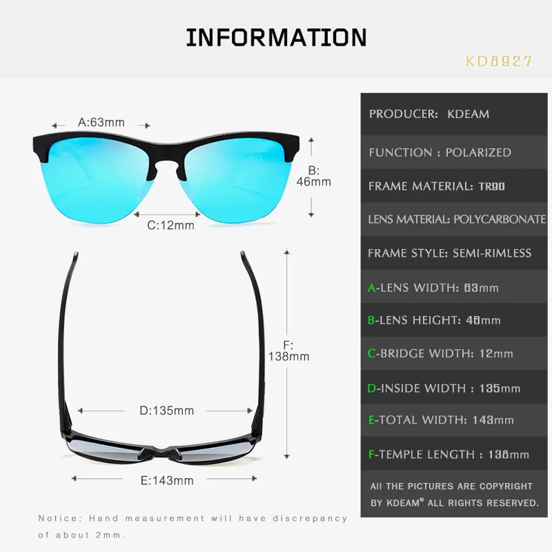 KDEAM Спортивные очки Для мужчин поляризационные Сверхлегкий TR90 кадр HD Drive солнцезащитные очки UV400 очки для Для мужчин очки Gafas мужской R8707