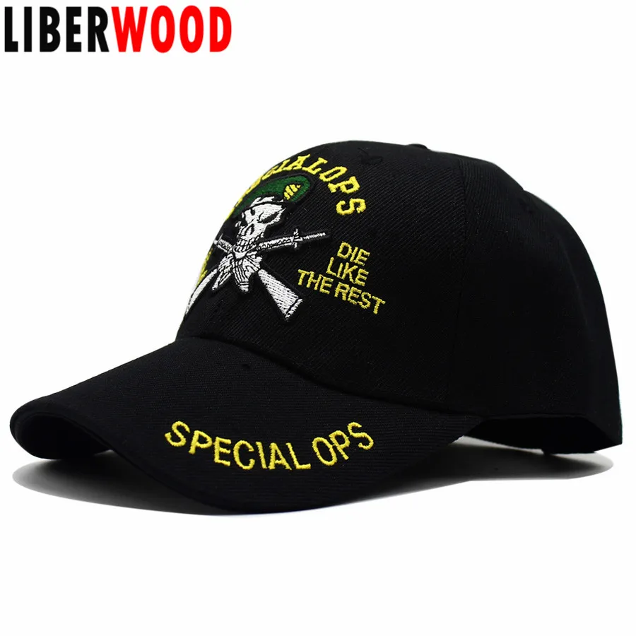 

LIBERWOOD Special Forces Ops MESS WITH THE BEST Shadow Effect Baseball Hats Cap Us Army Special Ops Skull Tactical army hat Cap