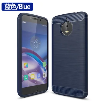 

50pcs/lot free shipping Carbon Fiber Silicone Back Cover Case For Moto Z2 force/E4/E4 PLUS Eu version/US version