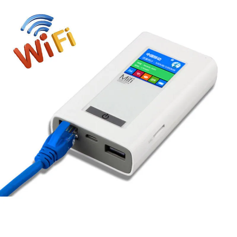 USA/CA/Mexico Area Car Wireless Modem 4G LTE Router 5200Mah Power Bank Portable Travel Route With Two SIM Card Slot RJ45 Port