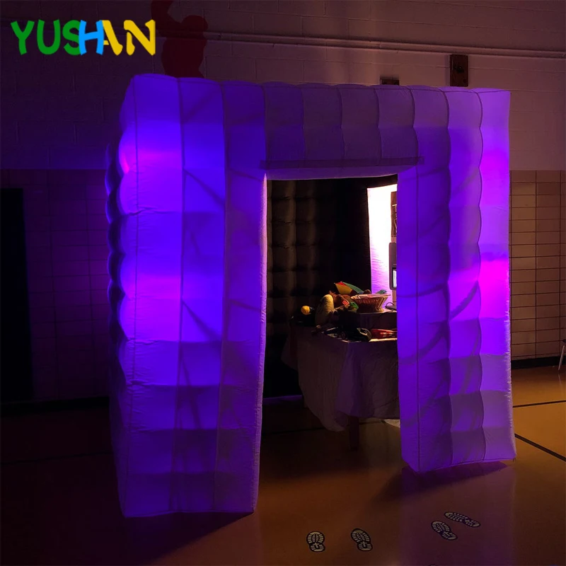 Custom made cube inflatable photo booth Inside black Portable Photo