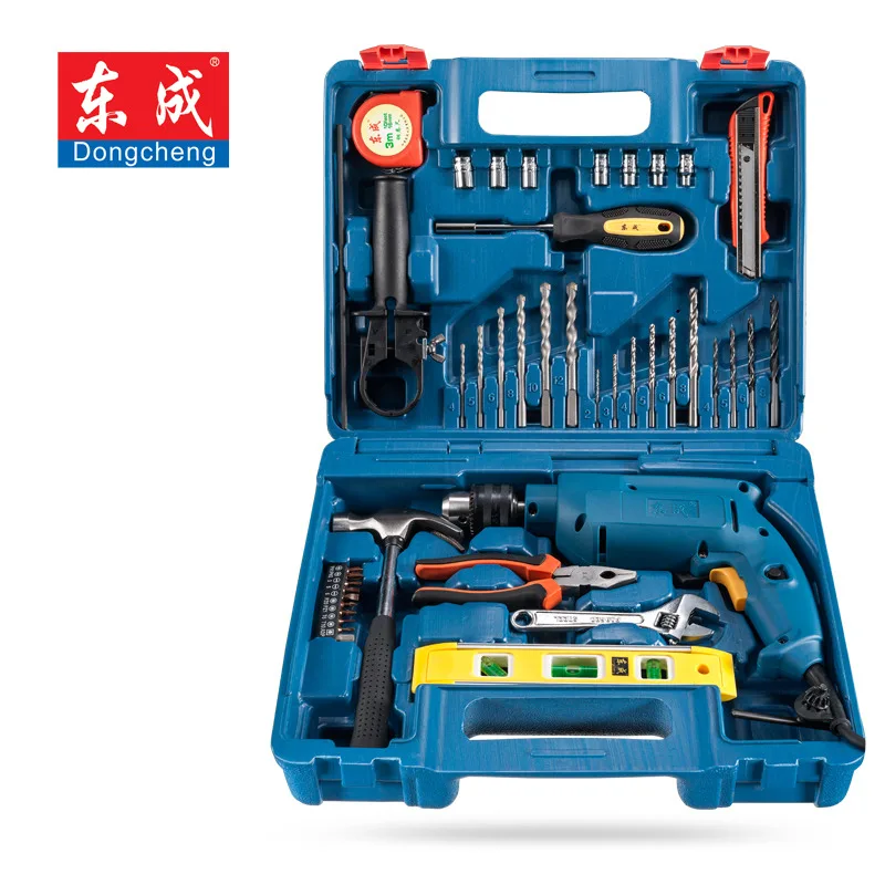 Household Multi Tool Kit Electric Tool Set FF04-13 Impact Drill with Drill Bit Screwdriver Set Hammer Knife Socket Herramientas