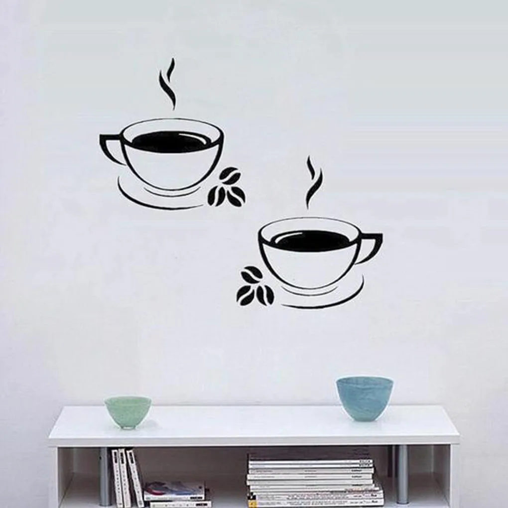 Beautiful Coffee Mugs Tea Coffee Art Decal Wall Stickers ...