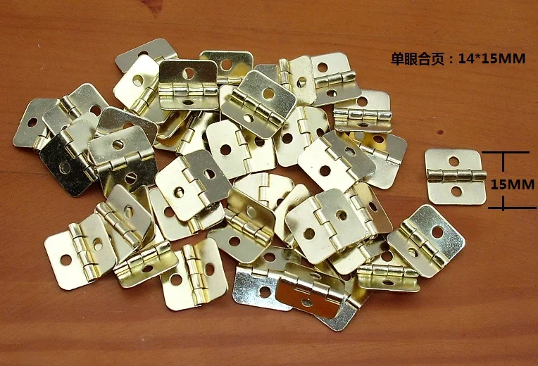 

100PCS 14*15MM Small Wooden box hinge Flat Hinge Monocular flat hinge package Cufflinks Wholesale