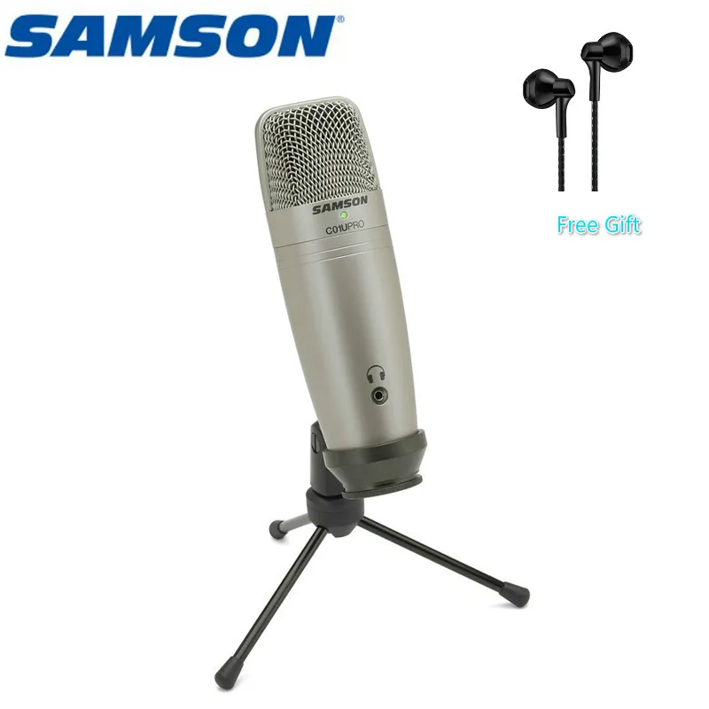 

Original Samson C01U Pro USB Condenser Microphone Real-time Monitoring Condenser MIC For Broadcasting Music Narrator Recording