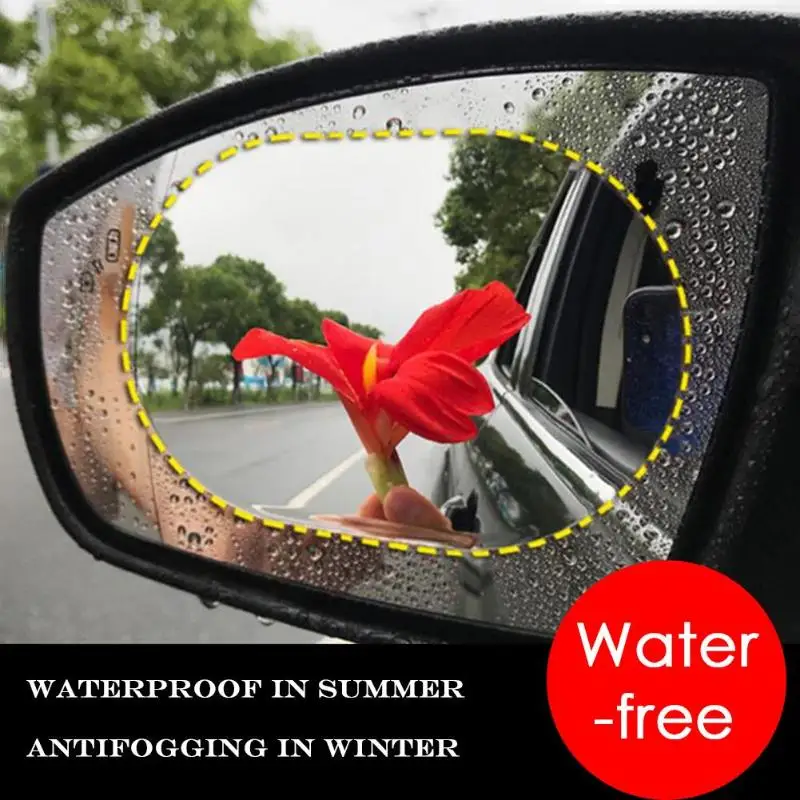 2x Автомобильное зеркало заднего вида Водонепроницаемая противотуманная непромокаемая пленка боковая оконная пленка