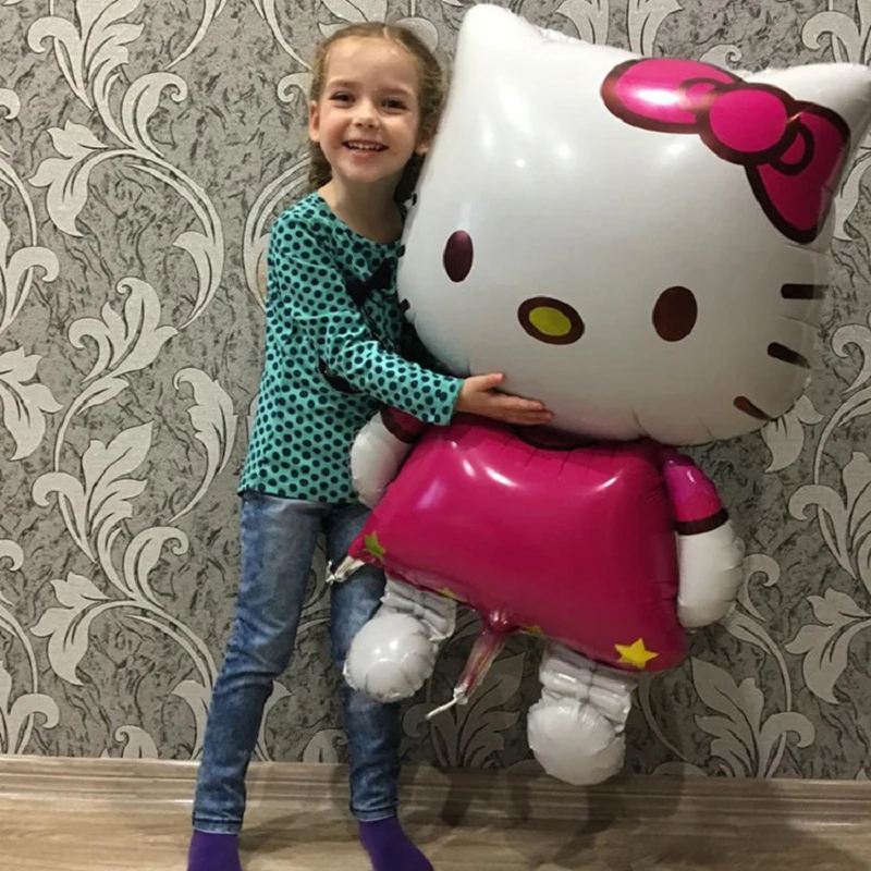 116*68 см L размер hello kitty кошка фольгированный шар 80*48 см размер М мультфильм день рождения украшение надувной воздушный шар D0443