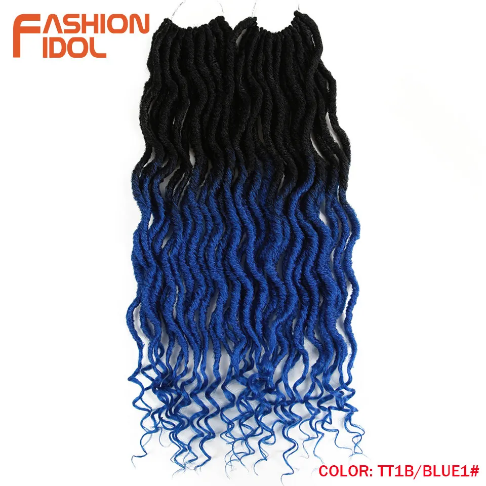 Мода IDOL Faux Locs Crotchet волосы для наращивания 20 дюймов вязанные крючком косички мягкие натуральные синтетические волосы Омбре синие коричневые волосы косички