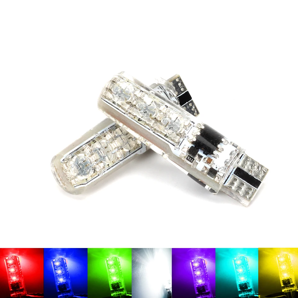 2 предмета T10 светодиодный автомобильные аксессуары освещения W5W RGB лампы с