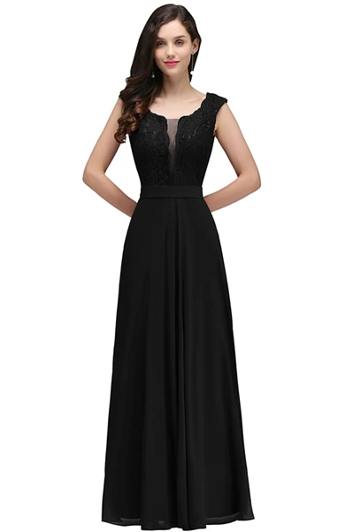 Пыльно-розовое элегантное вечернее платье длинное ТРАПЕЦИЕВИДНОЕ бордовое вечернее платье женские вечерние платья robe de soiree - Цвет: Black
