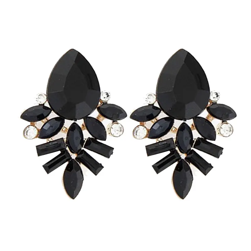 New Women Fashion Jewelry Style Blue Black Pink Earrings Handmade New Women Fashion Jewelry Style Blue Black Pink Earrings Handmade Rhinestone Sweet Stud Crystal For In From