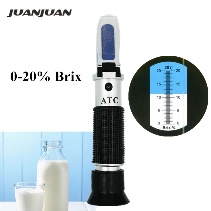 Automatic Temperature Compensation 0-20% Brix Refractometer for milk Beer Fruit 48%off | Инструменты