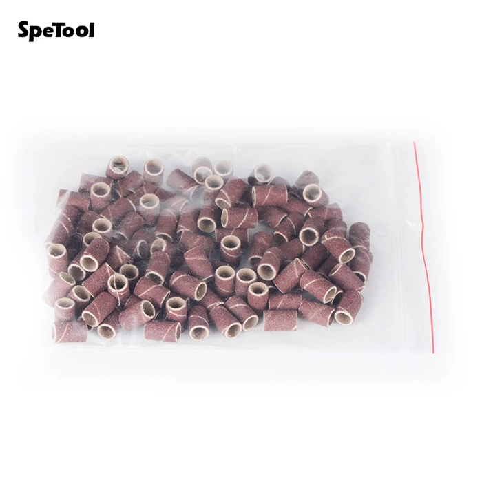 SpeTool 100 шт./лот+ 1 шт. оправки 120# шлифовальные ленты для удаления геля для ногтей, ножных мозолей, электрические маникюрные аксессуары, салонное средство для нейл-арта