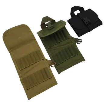 

Tactical Military Lightweight Bullet Pouch Ammo Carrier 14 Round Portable Cartridge Hunting Rifle Buttstock Shell Belt Holder
