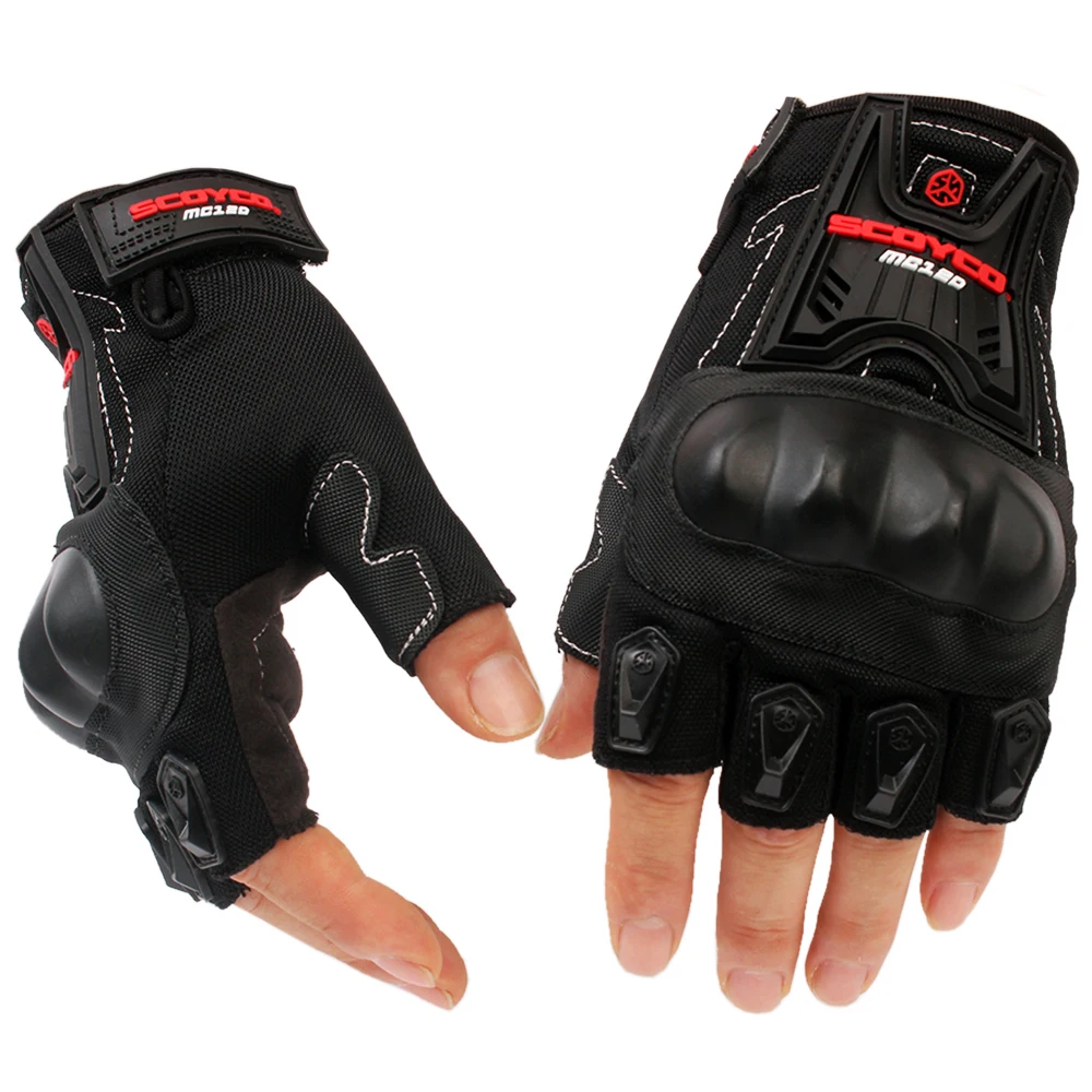 Мотоциклетные перчатки черные Luva Motoqueiro Guantes Moto cicleta Luvas велосипедные перчатки для езды на горном велосипеде - Цвет: Half Finger