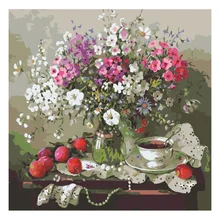 Цветы в тишине DIY Цифровая живопись маслом по номерам художественное Украшение стен Идеальный Рождественский подарок на день рождения P312