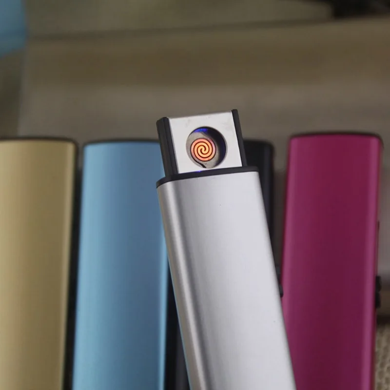 Горячая USB Электронная перезаряжаемая Зажигалка металлическая Беспламенное