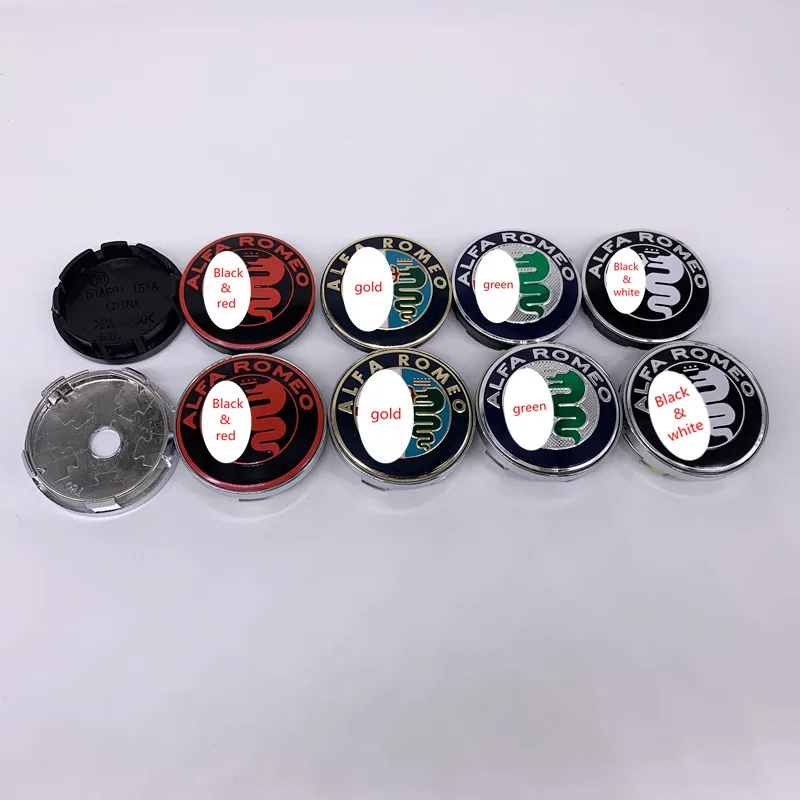 

4pcs 56MM 60mm Car emblem Wheel Center Hub Wheel Badge covers for Alfa romeo Mito 147 156 166 Giulietta Mito Spider GT Stelvio