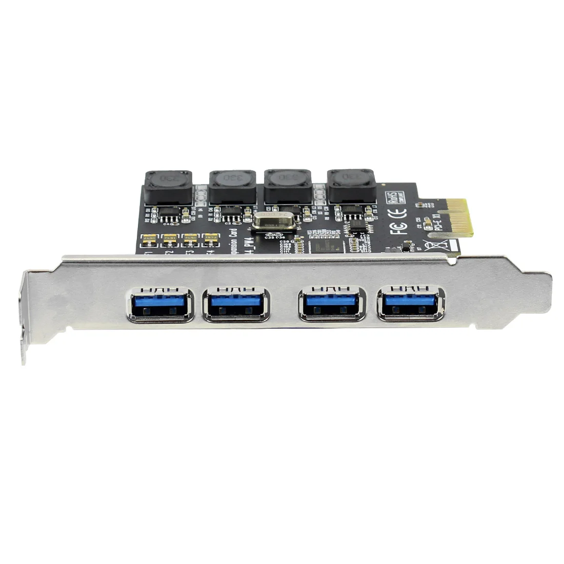 Tarjeta de expansión USB3.0 4 puertos 5 Gbps añadir en tarjetas de expansión USB 3,0 PCI Express adaptador de tarjeta de controlador para win 7/8/10 Tarjeta de expansión USB3.0 4 puertos 5 Gbps añadir en tarjetas de expansión USB 3,0 PCI Express adaptador de tarjeta de controlador para win 7/8/10