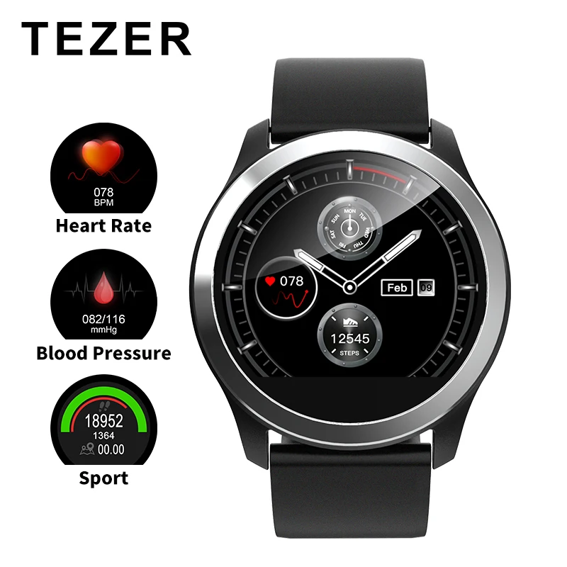 TEZER 2019 Smart Watch Z03 PPG+ECG Blood Pressure Heart Rate Tracker Smart Sport Watch Smart Bracelet Fitness Tracker PCG