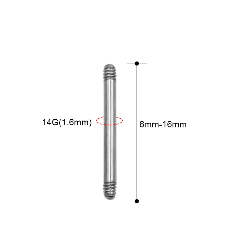 10 шт./лот нержавеющая сталь винт штанги части для языка кольца серьги, Надеваемые На ушной хрящ поддельные пробки 14 16 г пирсинг ювелирные изделия