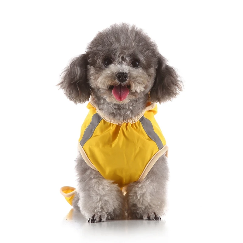 Плащ для домашних животных, водонепроницаемая куртка с капюшоном, куртка, пончо, дождевик для домашних животных, дождевик для маленьких средних и больших собак Z
