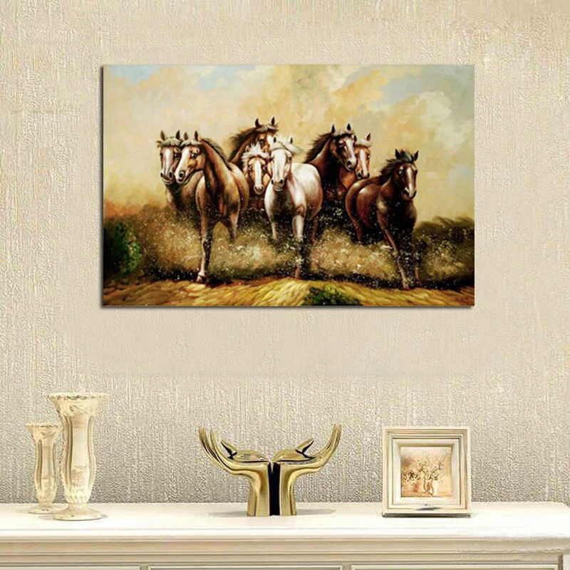 

Modern Abstract Oil Painting 100% Hand Painted Top Quality On Canvas Wall Art NO Framed Home Decor Running Horse