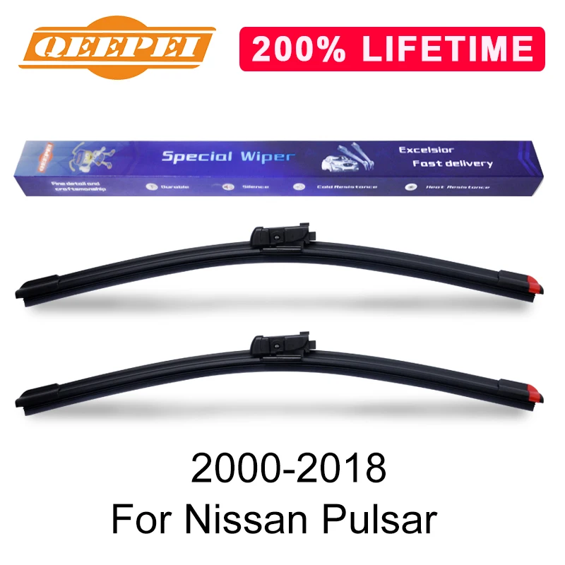 

QEEPEI Replace Wiper Blade For Nissan Pulsar 2000-2018 Silicone Rubber Windshield Windscreen Wiper Auto Car Accessories
