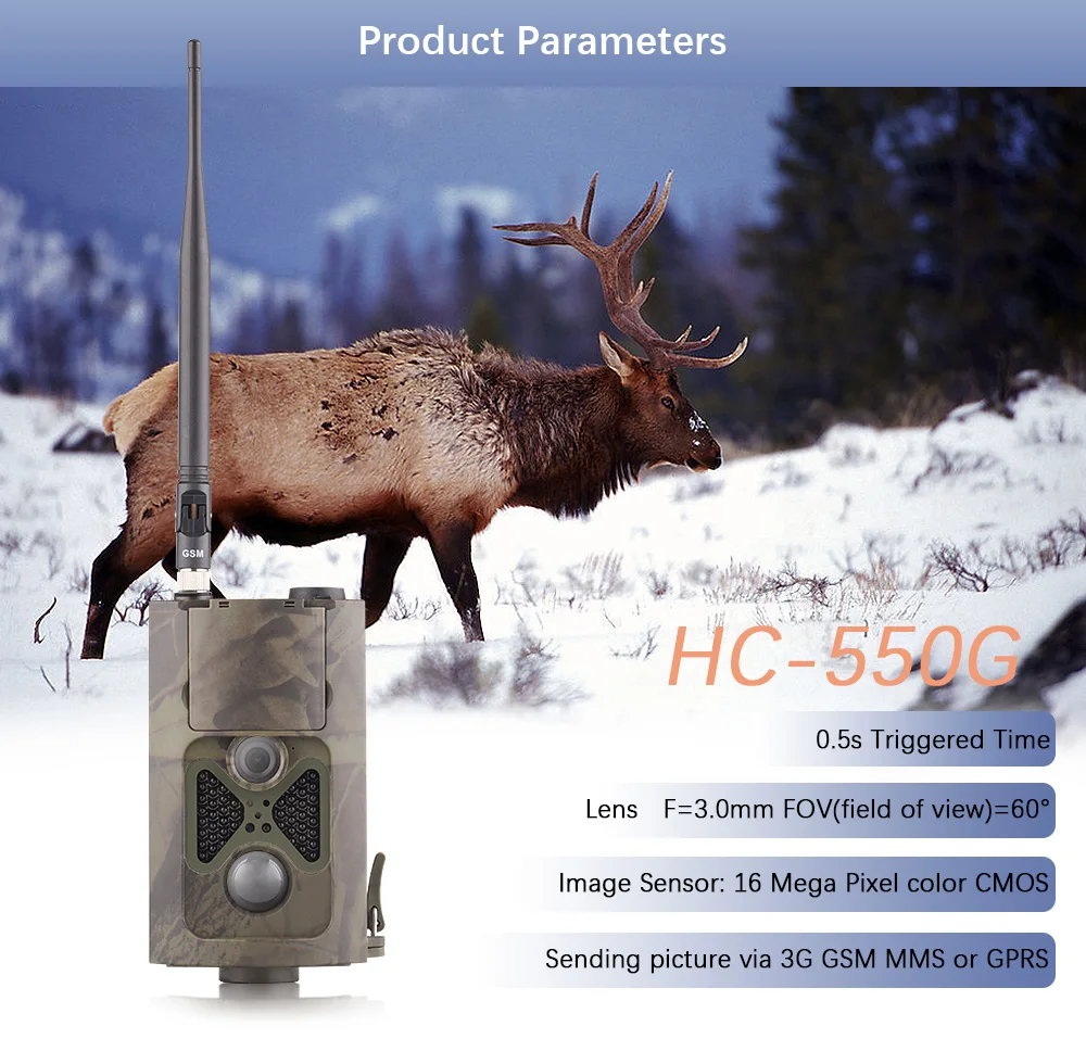 

Suntek HC550G Hunting Camera 3G MMS Home Surveillance Night Vision Full HD 1080P 16MP Hunter Game Trail Cameras Tracking