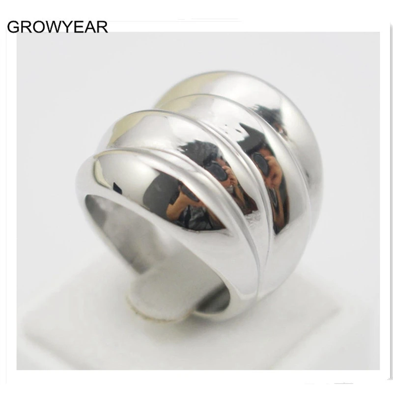 Ювелирные изделия из нержавеющей стали женские кольца средней длины серебряного