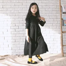 Школьная одежда, детское платье для маленьких девочек-подростков, Осеннее детское платье с длинными рукавами для девочек 2, 4, 6, 8, 10, 12, 14, 16 лет