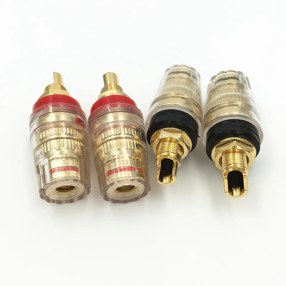 4 шт латунная позолоченная мм вилка типа банан Клеммная клемма для усилителя