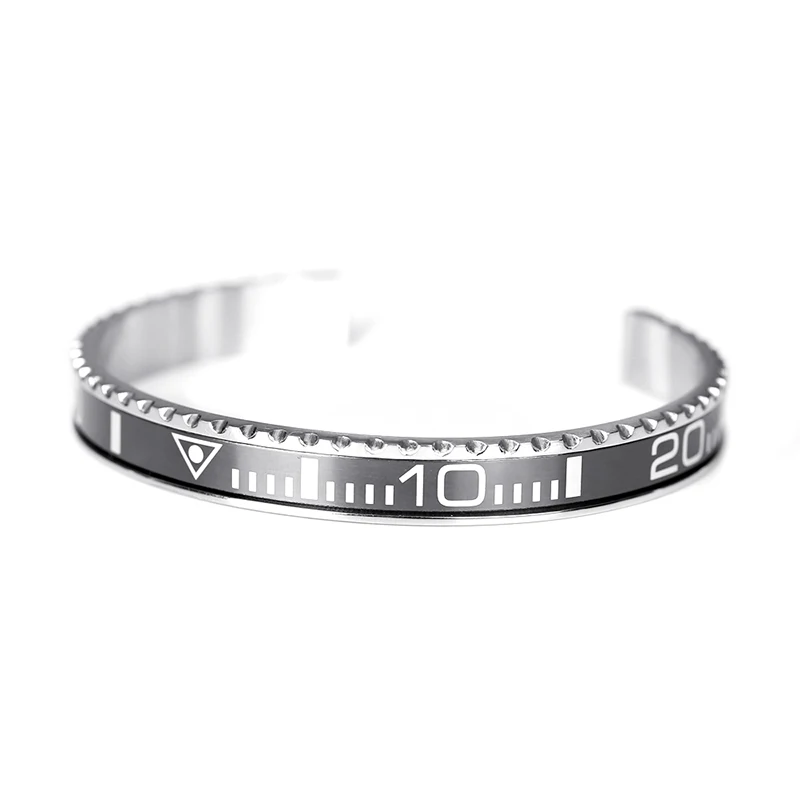316L нержавеющая сталь серебряный циферблат манжеты для мужчин и женщин Спидометр браслет незамкнутные браслеты ювелирные изделия подходят часы для вечерние подарок