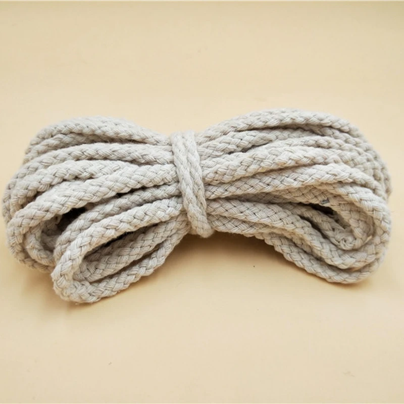 7 мм бежевая нить хлопок толстые шнуры для домашнего текстиля ремесло DIY ручной работы декоративные аксессуары 80 м/лот шнур