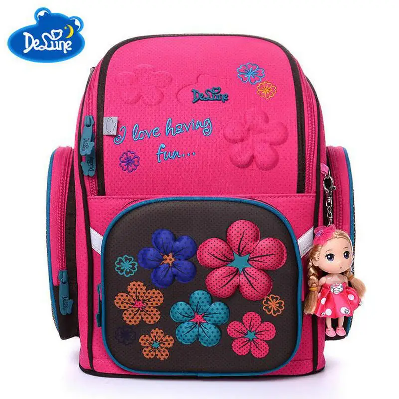 

Russian Brand Delune Children Schoolbag Pupil Orthopedic Backpacks Girls Boys Hard shell Bookbag Large Capacity Folded Schoolbag